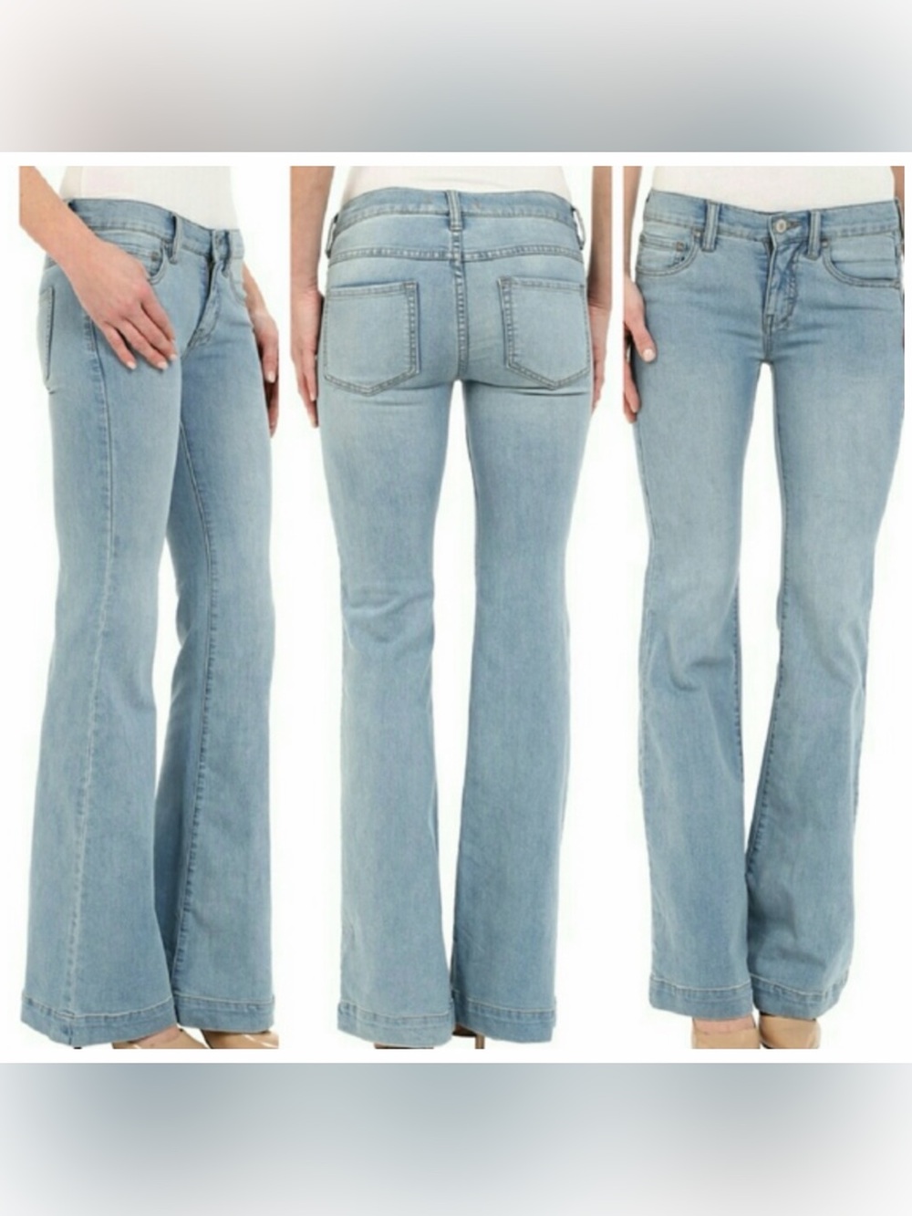 HTF Free People Midrise Flare 70’s Jeans Light Wash SZ 28 - Picture 1 of 6